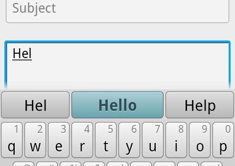 Screenshot of the Swiftkey keypad on an Android phone, from the Android Market