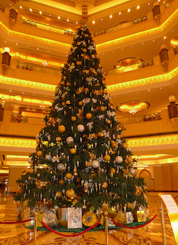 A Christmas tree in the Emirates Palace hotel, Abu Dhabi