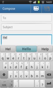 Swiftkey screenshot Screenshot of the Swiftkey keypad on an Android phone, from the Android Market