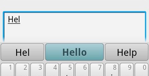 Screenshot of the Swiftkey keypad on an Android phone, from the Android Market