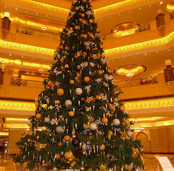 A Christmas tree in the Emirates Palace hotel, Abu Dhabi