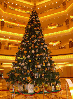 A Christmas tree in the Emirates Palace hotel, Abu Dhabi